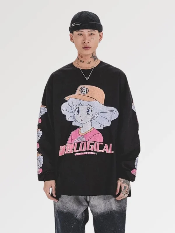 camiseta japonesa de manga larga lógica