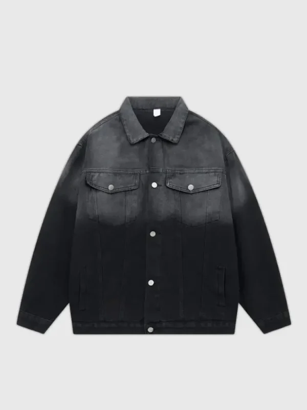 chaqueta de mezclilla degradada