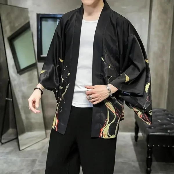 chaqueta haori negra para hombre Artifact