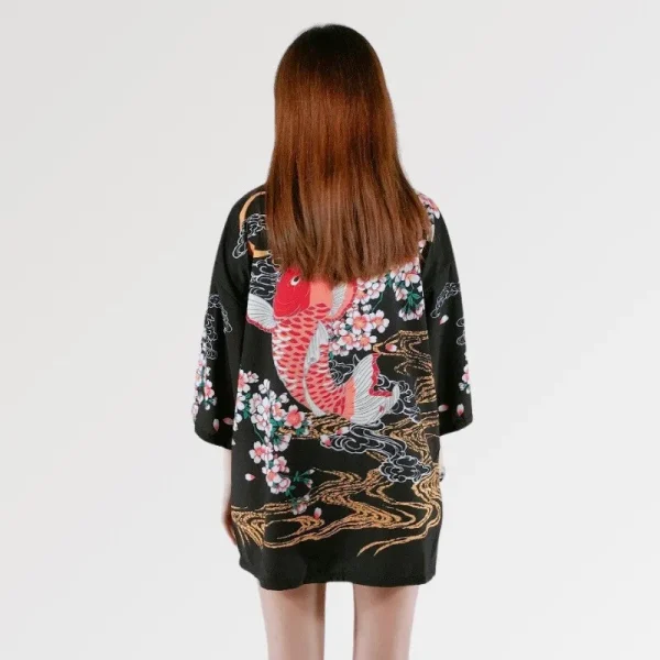 chaqueta kimono elegante mujer sakura x koi