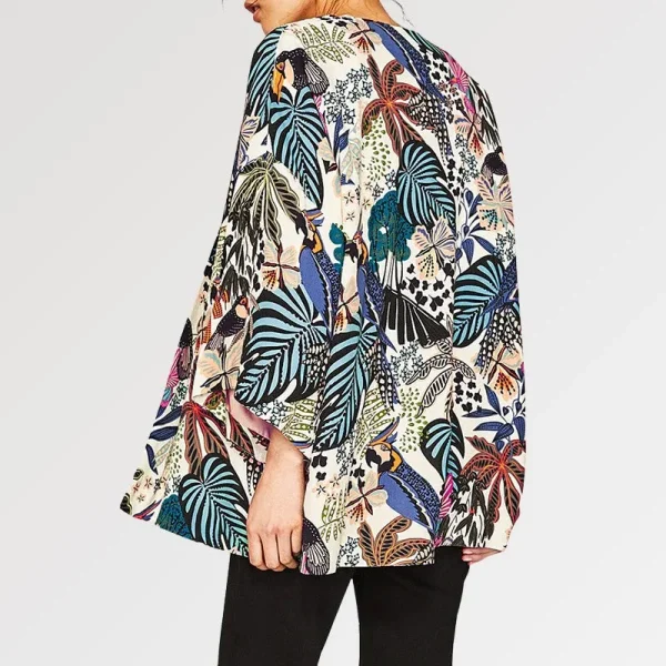 kimono floral para mujer estilo Harajuku