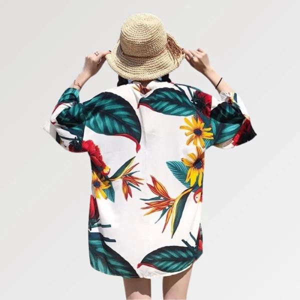 kimono floral mujer estilo tropical