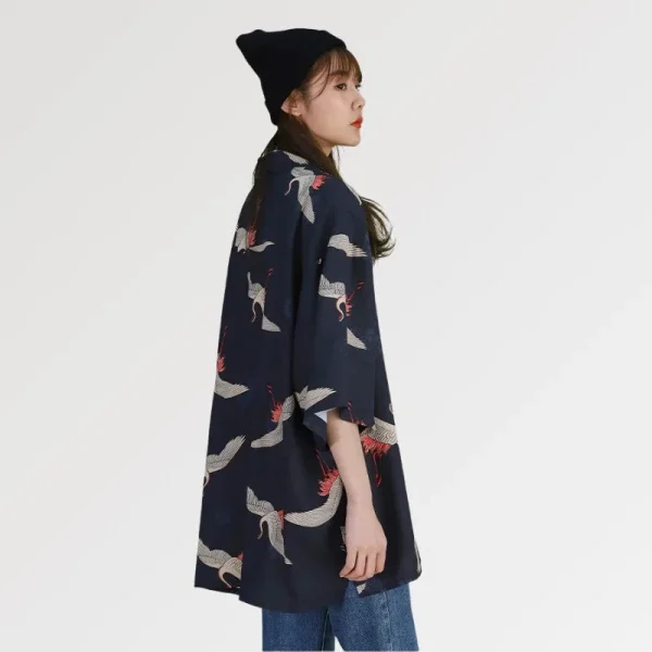 chaqueta tipo kimono larga para mujer okariya