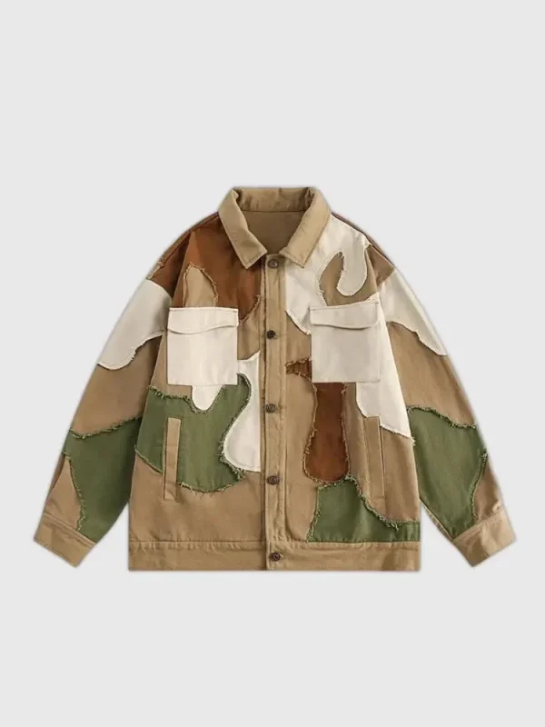chaqueta militar de patchwork