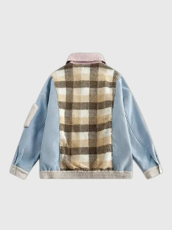 chaqueta retro de patchwork de color