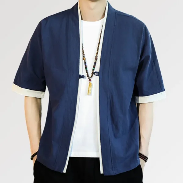chaqueta tipo kimono para hombre Azul Hideki