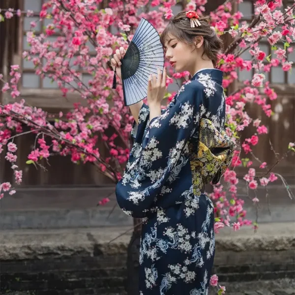 kimono japonés auténtico para mujer akemi