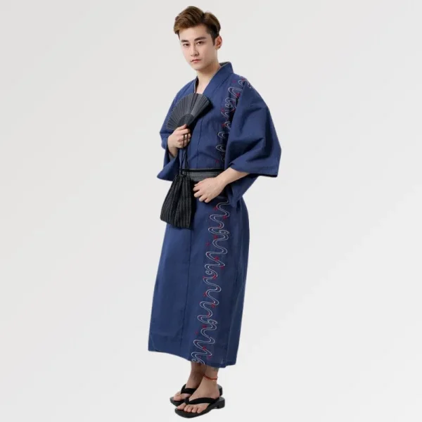 yukata azul tradicional para hombre