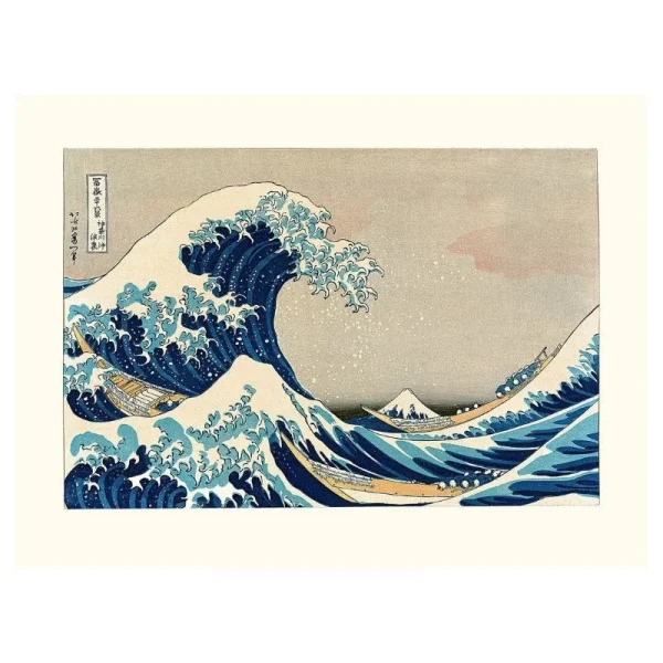 ola hokusai kanagawa póster