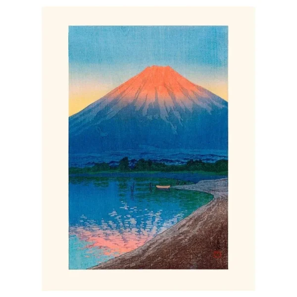póster japonés del lago yamanaka
