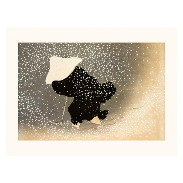 póster de tormenta de nieve japonesa