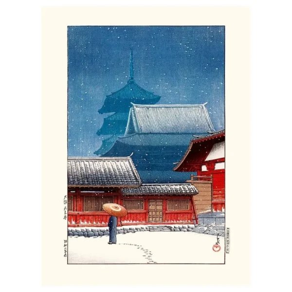 póster japonés del templo tennoji