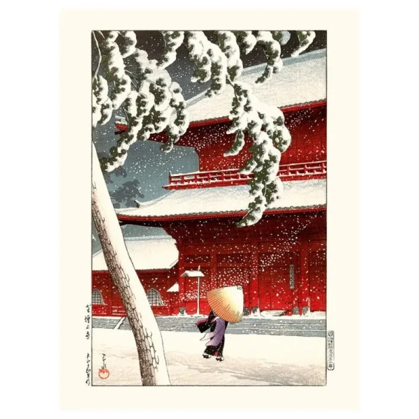 póster del templo japonés zojo
