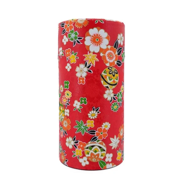 caja washi rojo para té