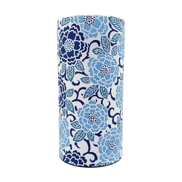 caja de té decorativa azul