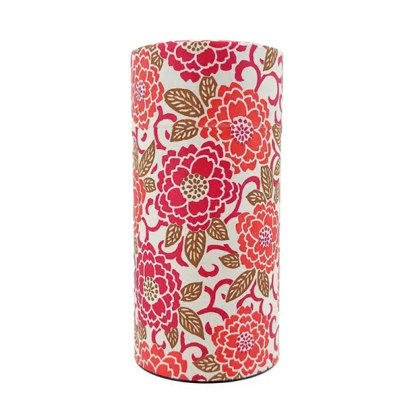 caja de té naranja con diseño washi
