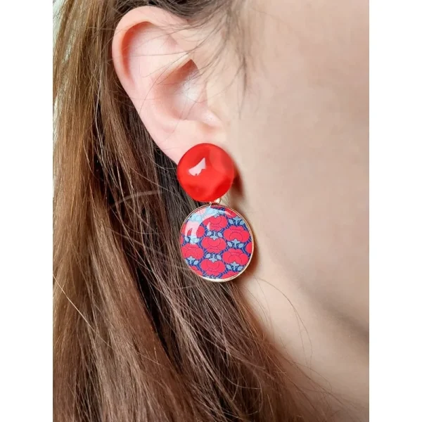 pendientes retro de estilo japonés