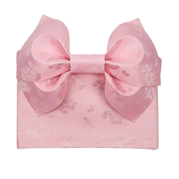 cinturón rosa estilo obi