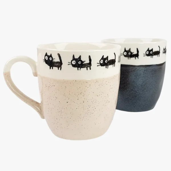 tazas con gato japonés