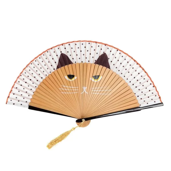 abanico de gato en color beige