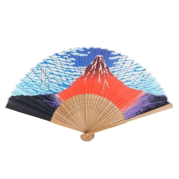 abanico rojo estilo japonés Fuji
