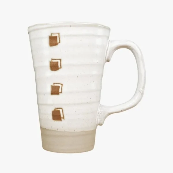 taza grande de cerámica japonesa blanca