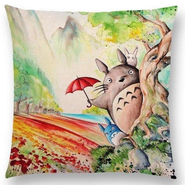 funda de cojín diseño paraguas japonés Totoro