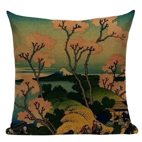 cojín con diseño japonés Huru