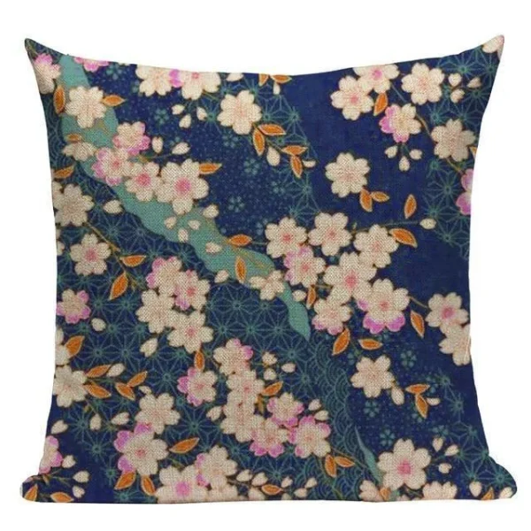cojín de flor de cerezo estilo japonés