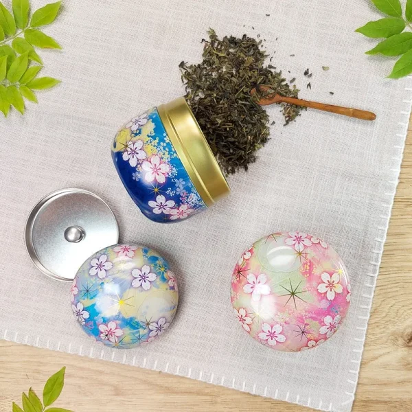 set de cajas de té con motivos florales