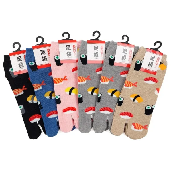 calcetines sushi tabi en paquete de seis