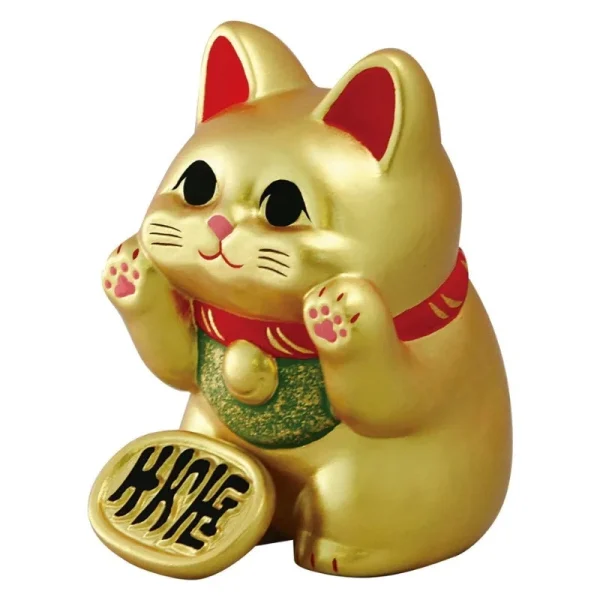gato de la suerte dorado kawaii
