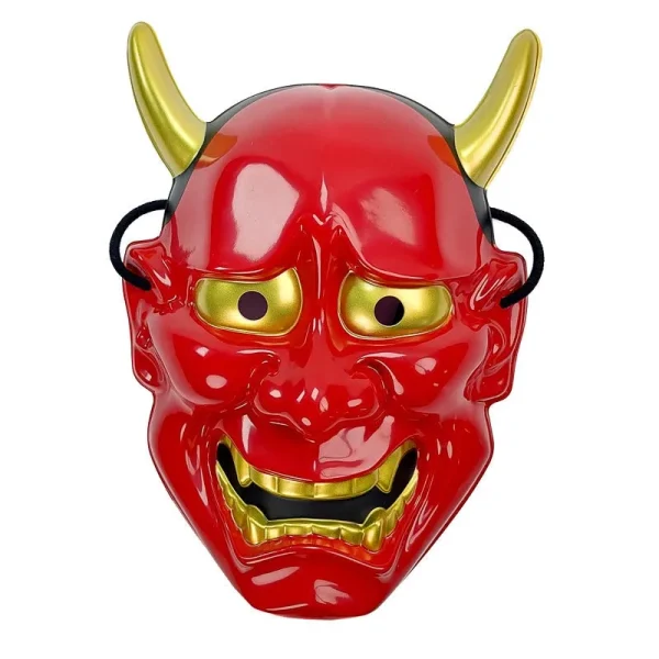 máscara japonesa Hannya en color rojo