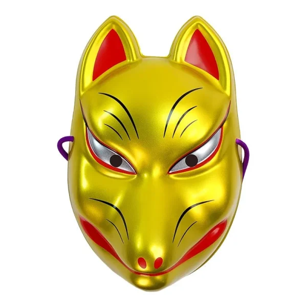 máscara dorada de zorro japonés