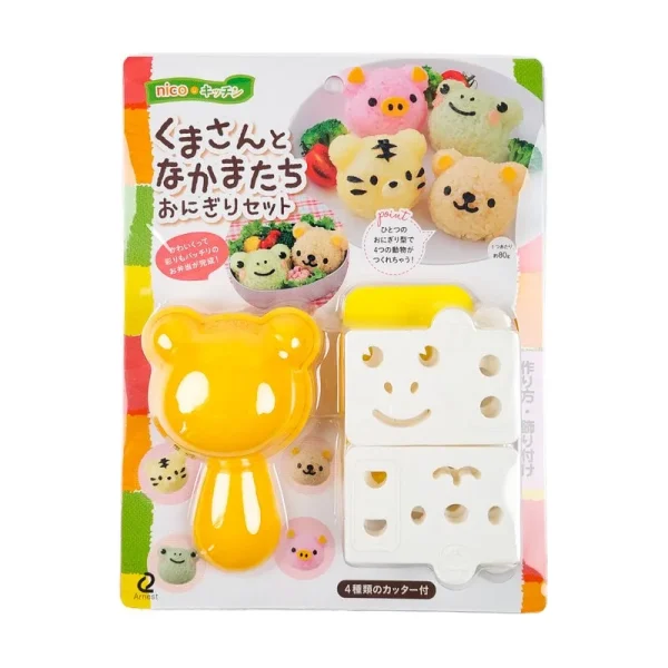 molde de onigiri con diseño de animales kawaii