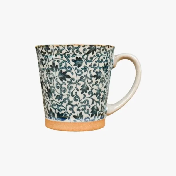 taza de cerámica azul estilo japonés