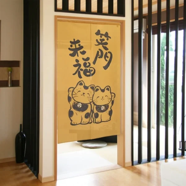 Noren japonés la felicidad y la fortuna