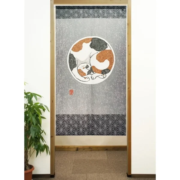 gato noren japonés asanoha