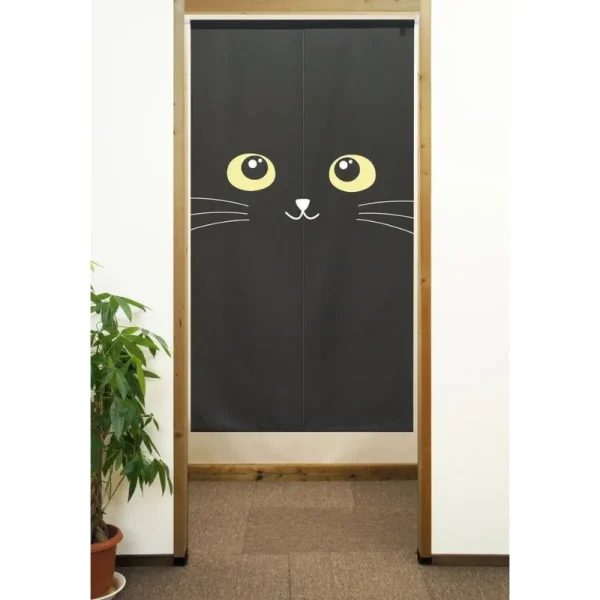 gato negro noren japonés