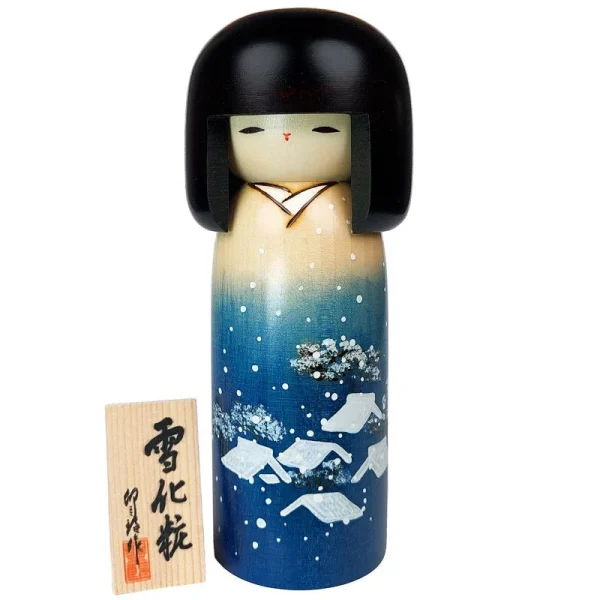 Muñeca Kokeshi artesanal de invierno