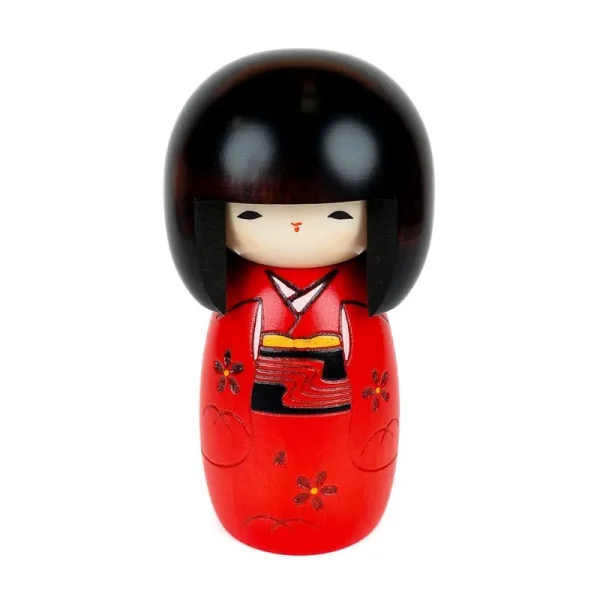 Muñeca Kokeshi de color rojo