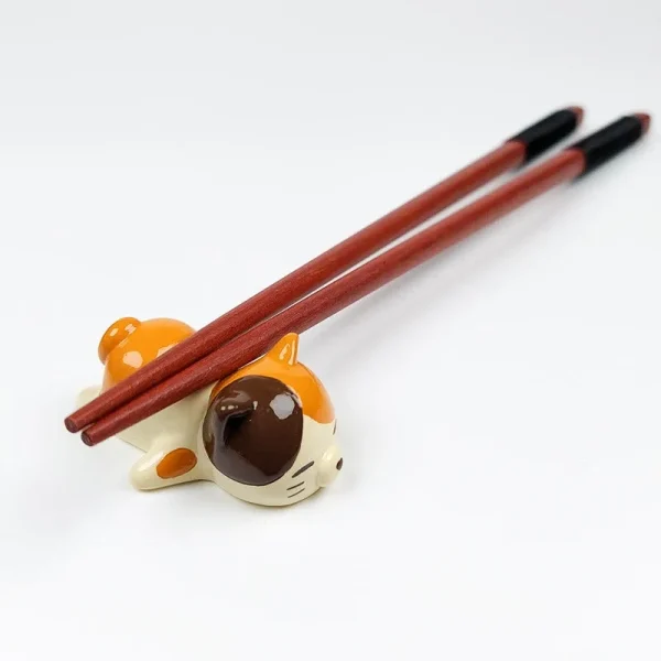 soporte para palillos con forma de gato japonés