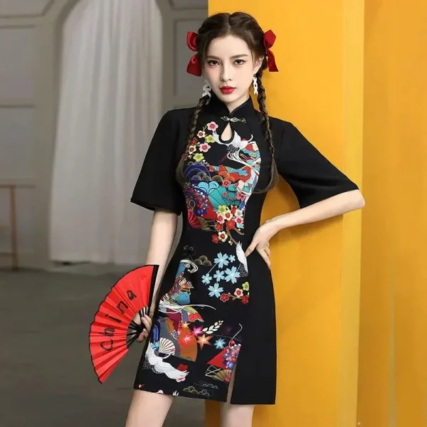 vestido con patrón japonés