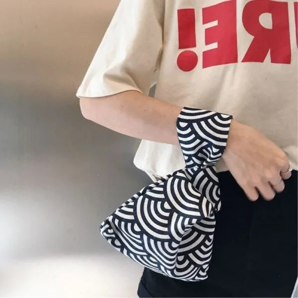 bolso con patrón japonés seigaiha