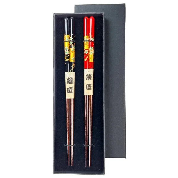 palillos dorados de estilo japonés