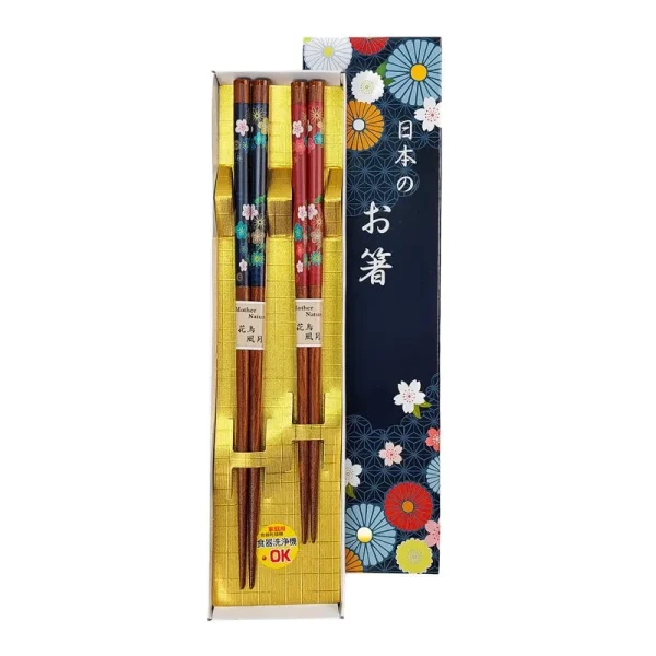 juego de palillos japoneses con forma de flor