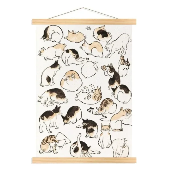 pintura de gatos japoneses