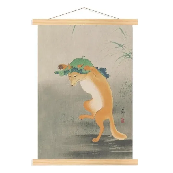 Pintura kitsune japonesa