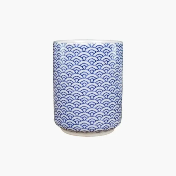 Taza de cerámica Seigaiha japonesa