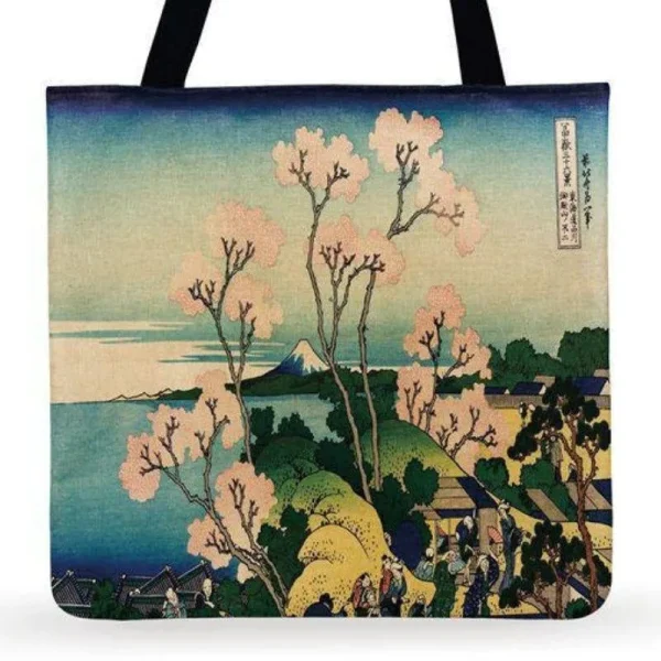 bolsa de mano con diseño de flor de cerezo japonesa